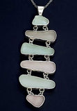 Genuine Surf Tumbled Sea Glass Sterling Silver Pendant