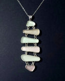 Genuine Surf Tumbled Sea Glass Sterling Silver Pendant